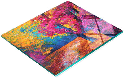Multifunctionele decoratieve glazen snijplank voor de keuken, impressionistisch design, 60x52 cm