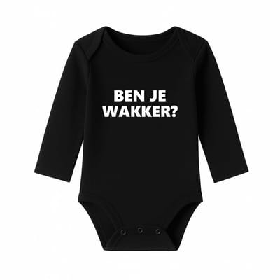 Romper Ben je wakker? - zwart - lange mouw