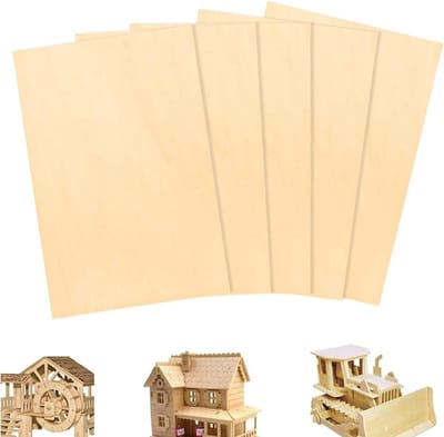 Set van 5 Houten Panelen voor Creatief Gebruik, 100 x 100 x 5 mm, Ideaal voor DIY Projecten, Schilderen en Handwerken