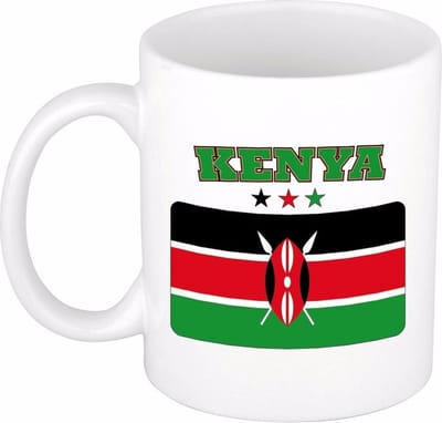 Koffie mok met vlag Kenia - drinkbeker - Keniaanse vlag - 300 ml - supporters - feestartikelen - cadeau