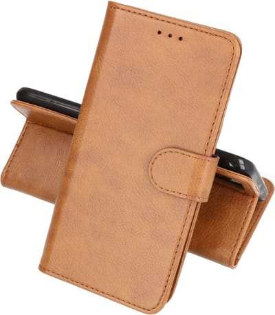 Hoesje Geschikt voor Samsung Galaxy A20s - Kaarthouder Book Case Telefoonhoesje - Bruin