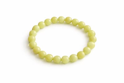 Limoen Jade Armband 8 mm Kralen - 17 cm - Elastische Edelsteen Armband - Lichtgroen/Geelgroen