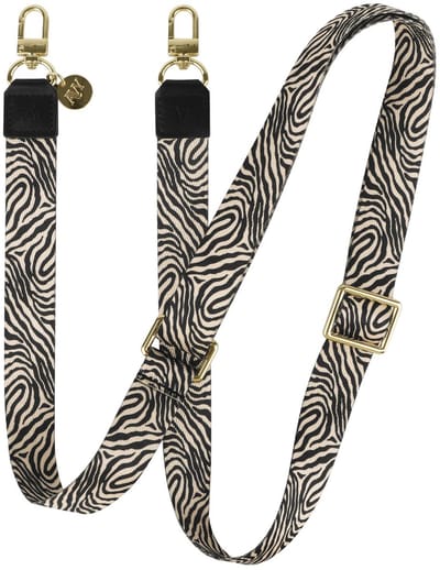 AVY Verstelbaar Crossbody Telefoonkoord | Serengeti Zebra | Lang Nylon Koord | Universeel voor alle Hoesjes | Geschikt voor iPhone, Samsung en meer | 130cm | Zebraprint | Zwart & Wit