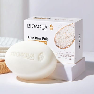 Natuurlijke rijstpulp-essencezeep voor dagelijkse gezichts- en lichaamsverzorging - Zachte en effectieve reiniger voor mannen en vrouwen 100g white