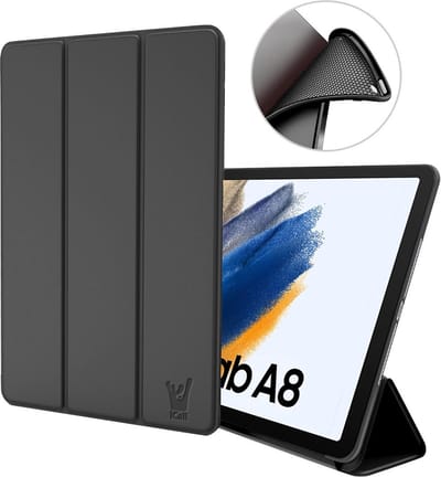 Hoes geschikt voor Samsung Galaxy Tab A8 2021 / 2022 - Trifold Smart Cover Book Case Kunstleer Tablet Hoesje Zwart