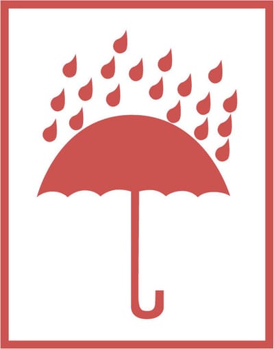 Droog houden sticker, oranje wit 105 x 148 mm