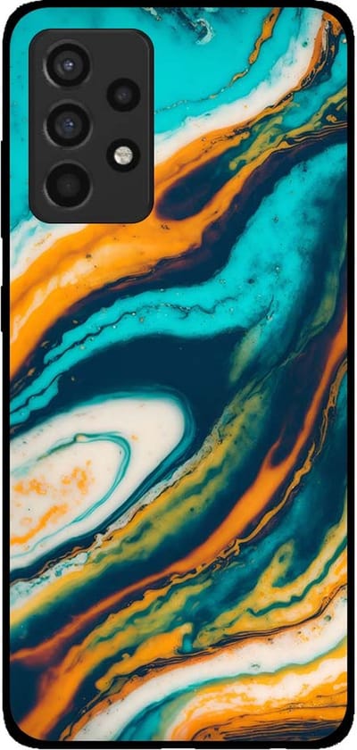 Smartphonica Telefoonhoesje voor Samsung Galaxy A52 marmer look - backcover marmer hoesje - Groen geschikt voor Samsung Galaxy A52