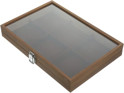 Sieraden Lade - Opberger Hout - Sieraden Organiseren - Transparant Deksel - 35x24x5cm - Vintage
