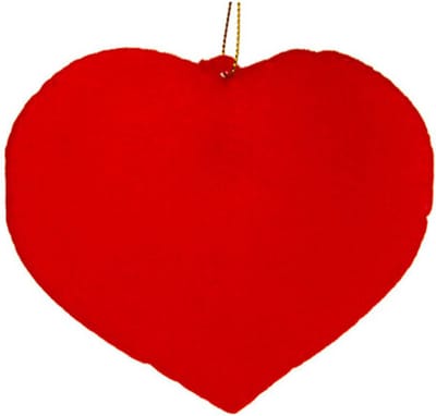 Cosy @ Home Hanger Hart - flocked - rood - 12x1H10cm