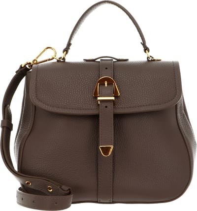 COCCINELLE Leren Handtas Schoudertas Coccinelle Magalu Handbag Grained Leather Coffee Donkerbruin