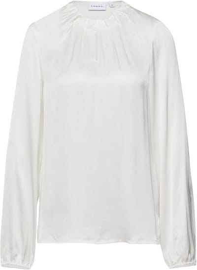Blouse met lange mouwen in satijnkatoen met gerimpeldeDetails dames COMMA