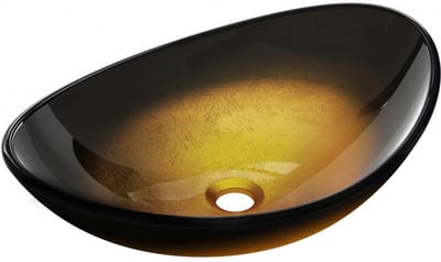Mexen Sonia glazen opzetwastafel 54 x 37 cm, donker goud - 24145451
