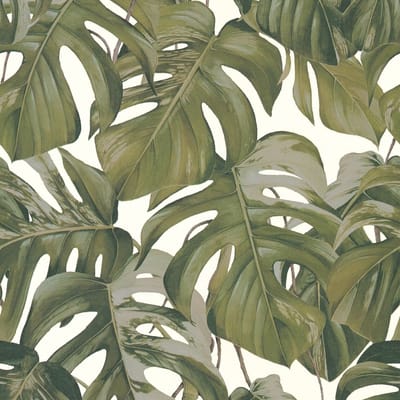 Exclusief luxe behang Profhome 365192-GU vliesbehang glad in jungle stijl mat groen wit grijs 5,33 m2