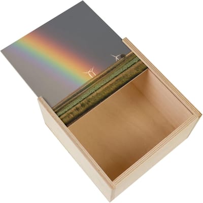 Houten Kist - Decoratieve Doos - Opbergen Sieraden - Gedrukte Deksel - 11 x 11 x 3.5 cm - Licht Dennenhout