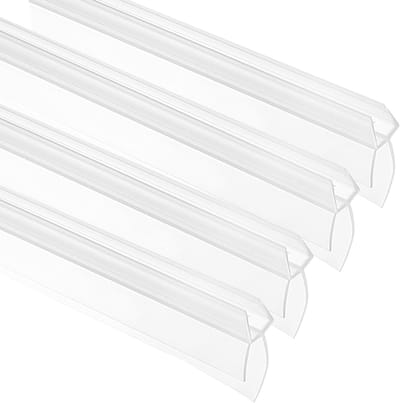 Set van 4 Douchedeur Glasdeurrubbers 40cm - Onderkant Douchedeur Afsluitingen voor Douchecabine met 20mm Rubber Lip en Waterdichte Bescherming