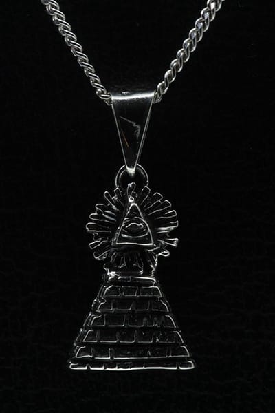 Zilveren Inca tempel ketting hanger
