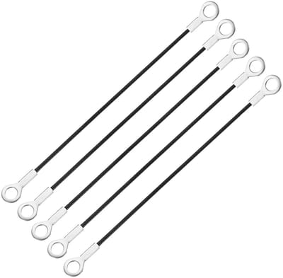 6 mm x 30 cm lanyard kabel 5 stuks roestvrij staal kabelogen voor sleutelkoord en veiligheidslijn, ideaal voor outdoor gebruik en hanglampen