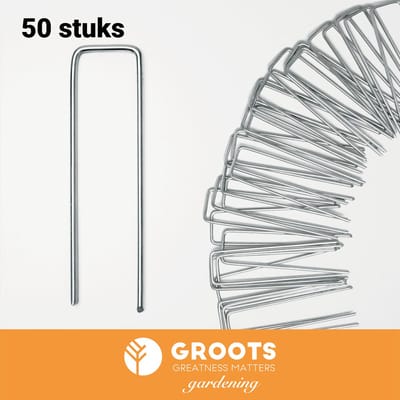 Groots - 50 Gronddoekpennen van Verzinkt Staal - Verzinkt Staal - Anti-Worteldoek - Grondanker - Haring - Gronddoekhaak - Grondhaken