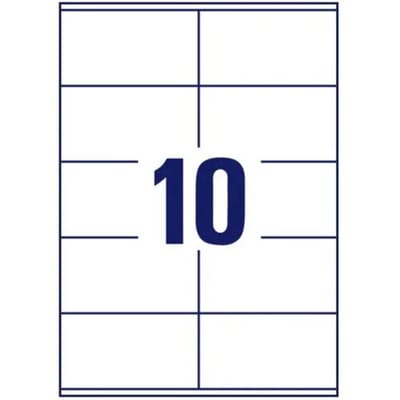 Avery-Zweckform 6137 Universele etiketten 105 x 57 mm Papier Wit 1 stuk(s) Permanent hechtend Laser (zwart/wit)