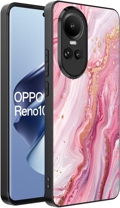 Smartphonica Telefoonhoesje Geschikt voor Oppo Reno 10 / 10 Pro met marmer opdruk - TPU backcover case marble design - Roze geschikt voor Oppo Reno 10;Oppo Reno 10 Pro