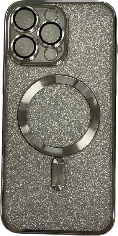 Glitter Telefoonhoesje Geschikt voor Magsafe met Camera Bescherming voor iPhone 11 Pro - FuturiQ - Zilver