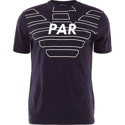 Emporio Armani Bedrukt T-shirt met Korte Mouwen Heren tops Donkerblauw 3Z1T76-1JPZZ-0922 L gray