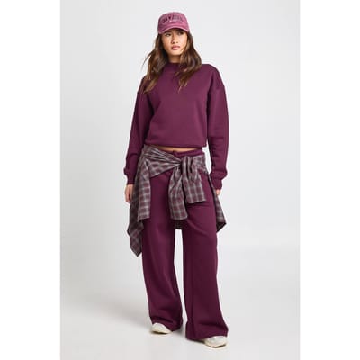 boohoo Dames Verlengde Hals Sweatshirt Trainingspak | Plum | Maat: XS