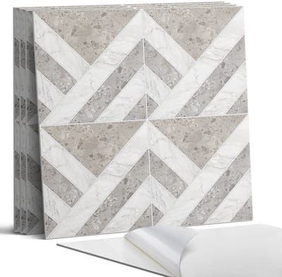 Coloray Wandpanelen Zelfklevend - Geometrisch patroon in tegels Zelfklevende Wandpanelen - 50 cm x 50 cm - Grijs Wandpaneel PVC - 5 stuks - Texturen Wandpanelen Zelfklevend - Wandpaneel Keuken - Wandpanelen Badkamer