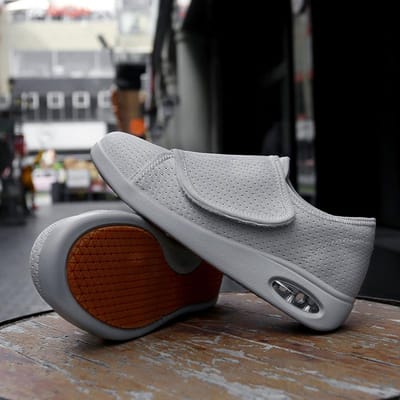 Sneakers dames Orthopedie Brede Voeten Gezwollen Wandelen Casual Schoenen Teen Eversie Verstelbaar Zacht Comfortabel Diabetische Vrouwenschoenen 36 white