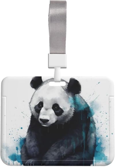 ID-kaart houder - Naamplaatje badge - Kaarten beschermen - Water- en stofbestendig - 10 x 8 cm - Panda