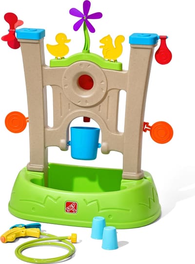 Step2 Waterpark Arcade Waterspeelgoed - Watertafel met Waterrad en Waterspuit en accessoires zoals doelwitten, spinners, bekers en meer - Activiteitentafel voor de tuin