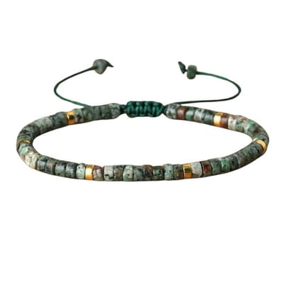 Marama - herenarmband Afrikaanse Turquoise - edelsteen - vegan - verstelbaar waxcord - one size fits all