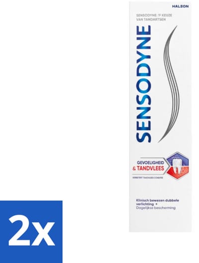 2 x Sensodyne - Tandpasta - Gevoeligheid & Tandvlees - Tandvleesverzorging - 75 ml - Tandgevoeligheid - Tandvleesproblemen - Tandpasta - Gevoelige Tanden - Tandplak