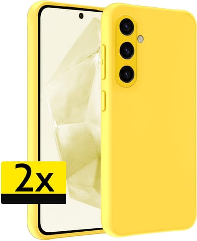 Hoesje - 2 Stuks - Geschikt voor Samsung Galaxy A36 - Sterk & Shockproof - Case Siliconen - Back Cover - Telefoon Hoes - Telefoonhoesjes - Geel