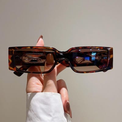 Luxe Ontwerper Stijl Stijl Klein Brilmontuur Montuur Rechthoek Zonnebril Brillen Dames Voor Heren Klassiek Trendy Zon Zonnebril Trending Punk