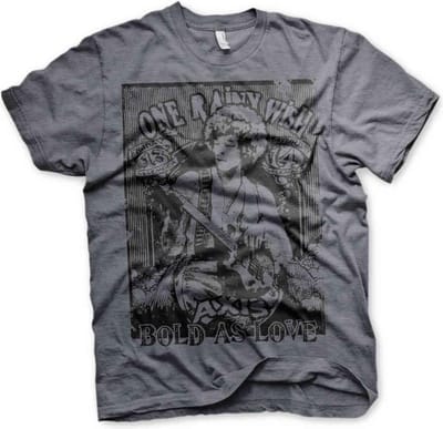 Jimi Hendrix Heren Tshirt -S- Bold As Love Grijs