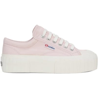 Superga Dames/Dames 2631 Stripe Platform Trainers (Roze/Avorio)