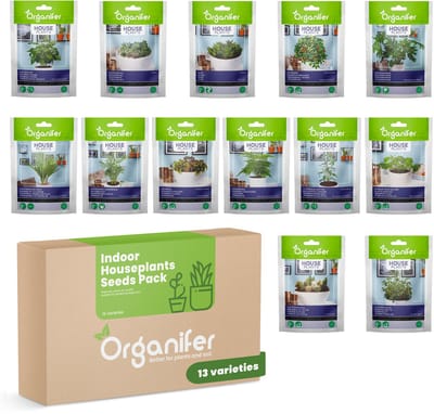 Kamerplanten Zaden Pakket - 13 soorten - Kamerplant Zaden - Plant Zaden - Zaden Planten - Zaden Kamerplanten Mix - Organifer