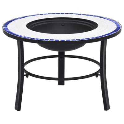 vidaXL - Vuurschaal - mozaïek - 68 - cm - keramiek - blauw - en - wit