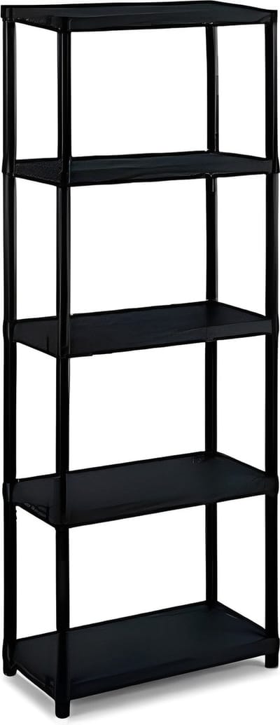 Modulaire stellingkast met 5 planken - Zwart Kunststof - 60x30x165 cm Opbergrek