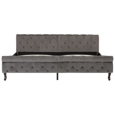 vidaXL - Bedframe - fluweel - grijs - 200x200 - cm