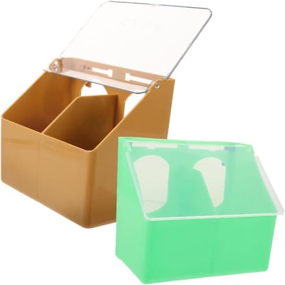 Levemolo Deksel voor Vogelvoerbak Duurzame Plastic Voercontainer voor Papegaaien Voerbak voor Kwartels Duivenbenodigdheden Vogelkooi-accessoire Wasbaar en Herbruikbaar