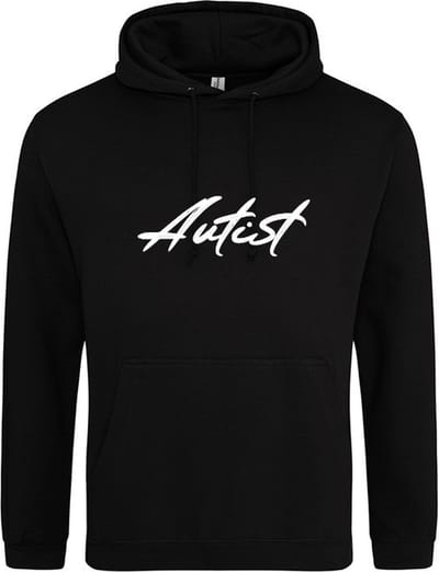 Autist | Hoodie | Sweater | Capuchon | Trui | Hooded | Print | Autist | Feest | Carnaval | Party | Zwart | Maat S