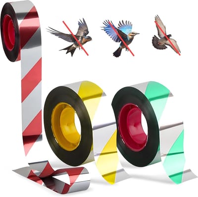 Anti-duiven- en kraaientape, 3 rollen van 2,4 cm * 100 m, reflecterende anti-vogeltape, anti-uiltape voor vogels, knaagdieren en insecten.