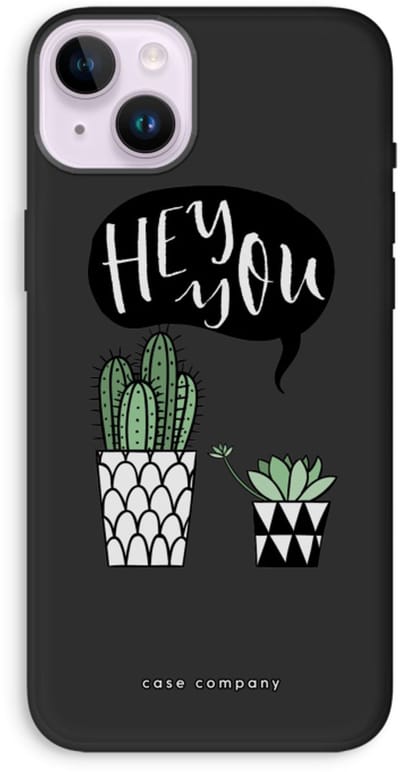 Case Company® - Hoesje geschikt voor iPhone 14 Plus hoesje - Hey you cactus - Biologisch Afbreekbaar Telefoonhoesje - Bescherming alle Kanten en Schermrand
