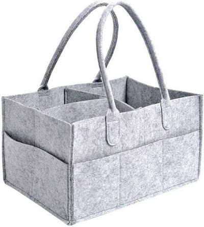 Opvouwbare Luier Organizer voor baby's - Draagbare Luiercontainer in Grijs, Perfect voor Luiers en Baby Essentials