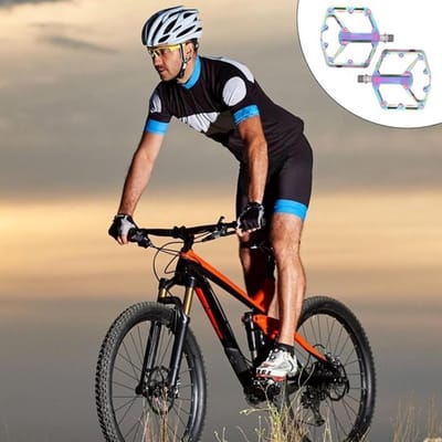 Fietsaccessoires - Fietspedalen - Aluminiumlegering - Ultralichte antislip fietspedalen - Fietspedalen - Platte pedalen - Racefietspedalen - Fietspedalen - Geschikt voor mountainbikes, e-bikes en stadsfietsen - Kleurrijk