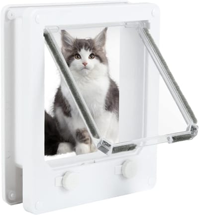 Vergrendelbare Kattendeur voor Binnen- en Buitendeuren, Weerbestendige en Eenvoudig Schoon te Maken Deur met Dubbele Draaischakelaar voor Gemak en Veiligheid