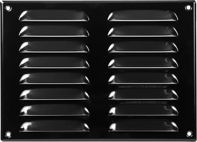 Paneir Airdesigns- metaal-260 X 190 - omgezette rand - opbouw - aanvoer & afvoer - zwart