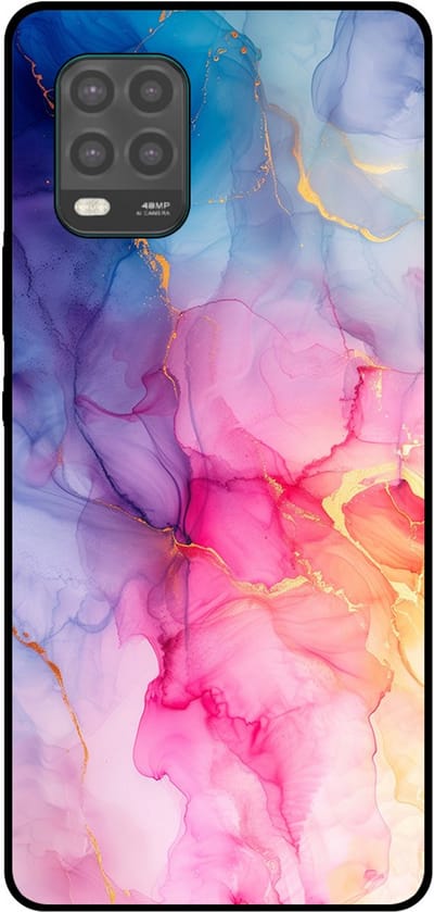 Smartphonica Telefoonhoesje Geschikt voor Xiaomi Mi 10 Lite met marmer opdruk - TPU backcover case marble design - Regenboog geschikt voor Xiaomi Mi 10 Lite
